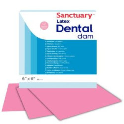 Sanctuary Rubber Dam Sheets Powder-Free Latex Pink Spearmint 6×6