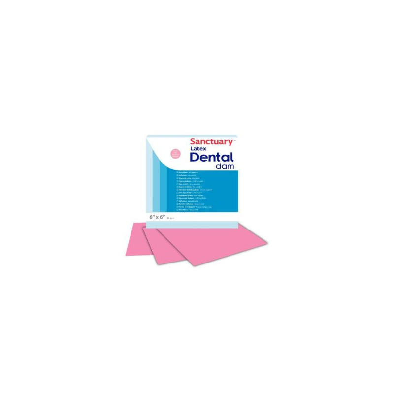 Sanctuary Rubber Dam Sheets Powder-Free Latex Pink Spearmint 6×6