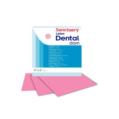 Sanctuary Rubber Dam Sheets Powder-Free Latex Pink Spearmint 6×6