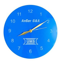 Anger Wall Clock Round Shape Blue