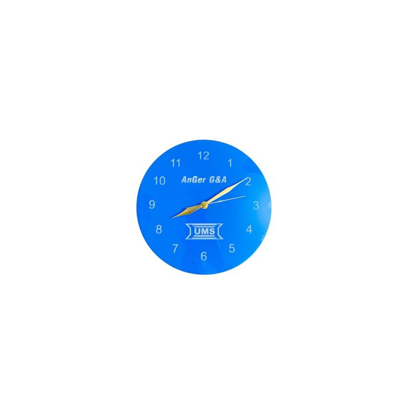 Anger Wall Clock Round Shape Blue